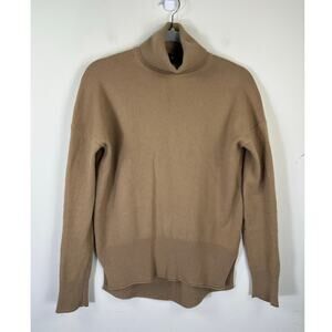 Theory 100% Cashmere Turtleneck Sweater Camel Color Size Small EUC Capsule